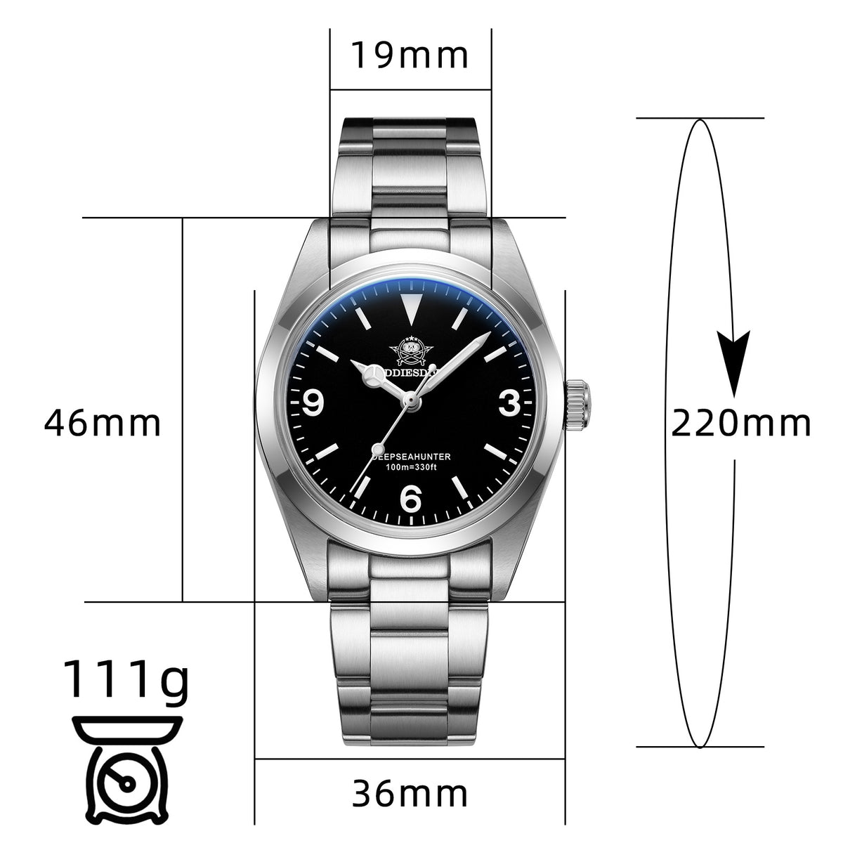 ☆Weekly Deal☆ADDIESDIVE 36mm Quartz Watch VH31 Movement AD2023-1 