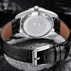 ★Weekly Deal★ADDIESDIVE Men's Stainless Steel White Dial  with Black Leather Strap AD2118