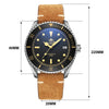 U.S. Warehouse -ADDIESDIVE® Scuba Leather Automatic Scuba Watch AD2101