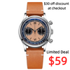 ★Flash Sale★ADDIESDIVE Panda BB Chronograph Retro Men Watch 38mm Quartz Watch, AD2037