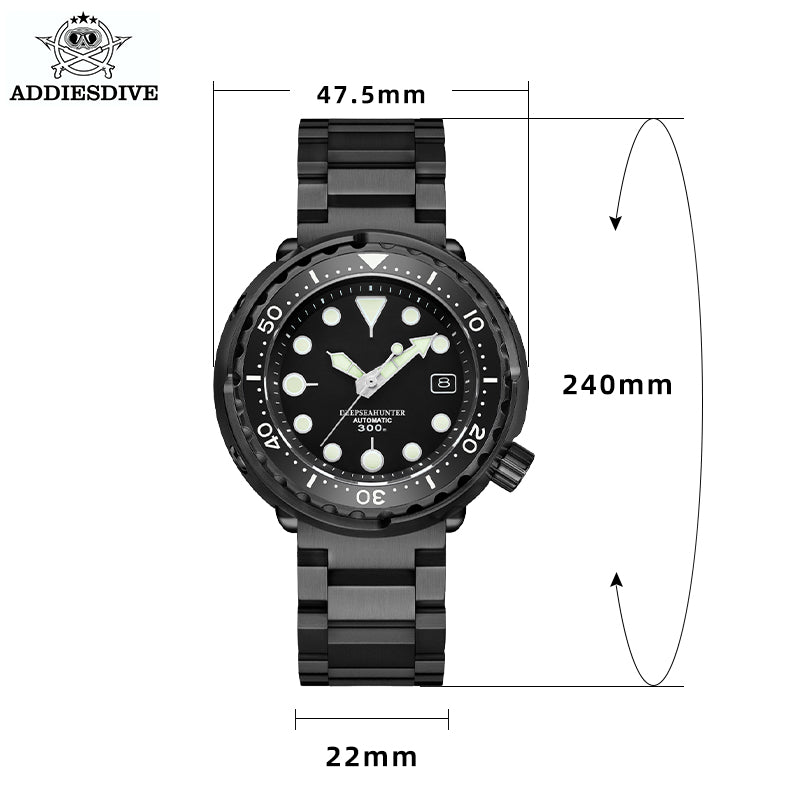 ADDIESDIVE® Automatic Diver Watch Tuna Diver 300M ( MY-H5 ...